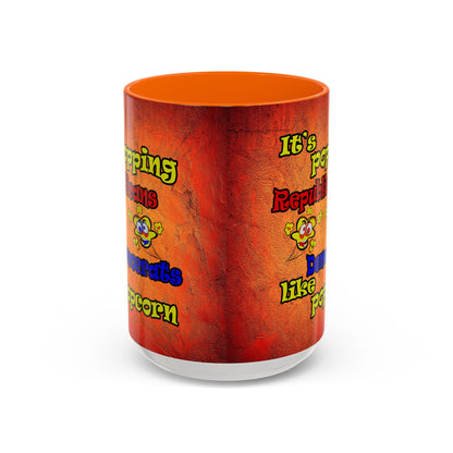 popping like popcorn - Accent Mug (burnt orange)