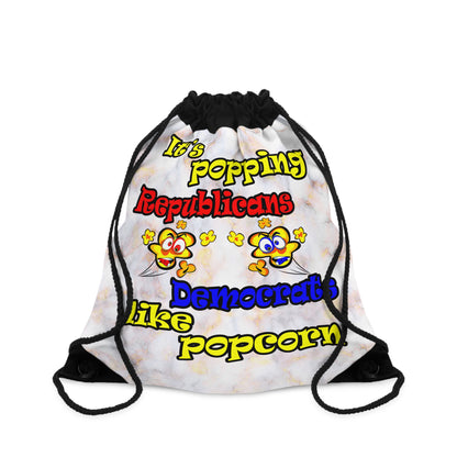 popping like popcorn - Drawstring Bag (white marble)