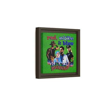 rw&b lives matter - framed canvas art (green turf)