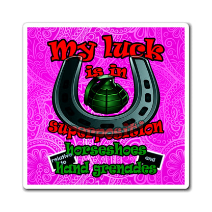 my luck - Magnets - (pink swirl)