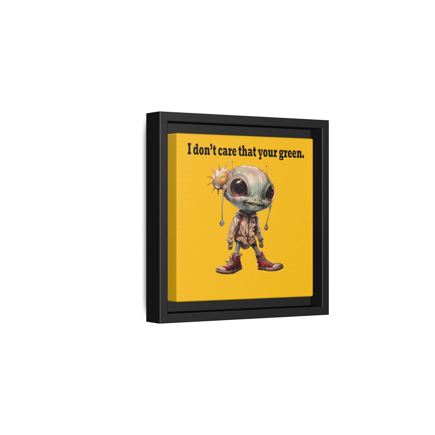 I don't care that your green - framed canvas art (yellow)