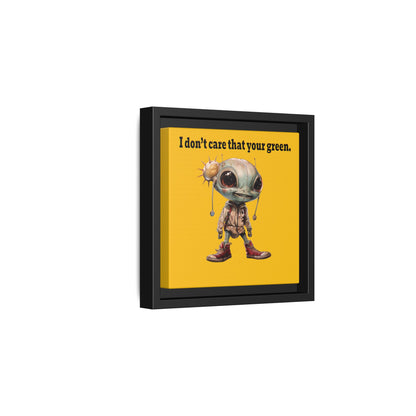 I don't care that your green - framed canvas art (yellow)