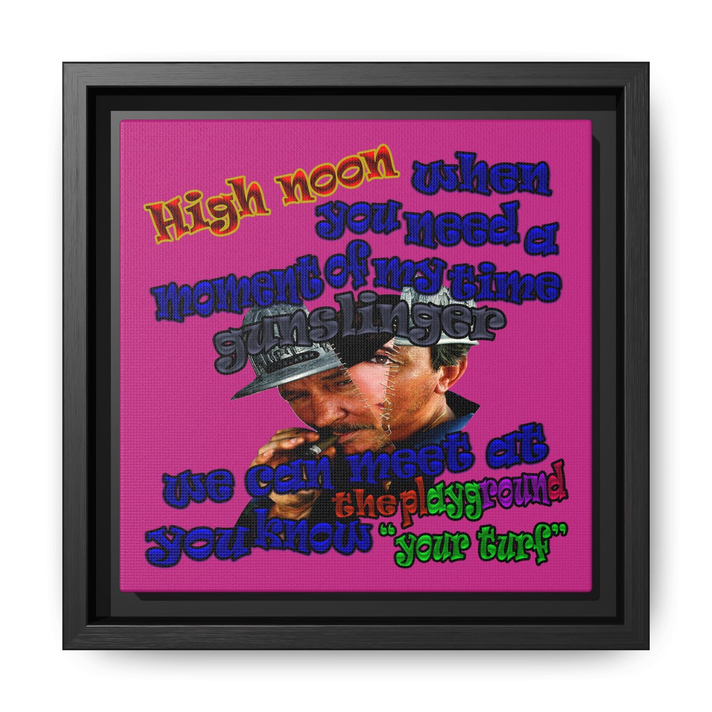 high noon - framed canvas art (pink)