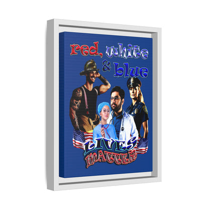 rw&b lives matter - framed canvas art (dark blue)