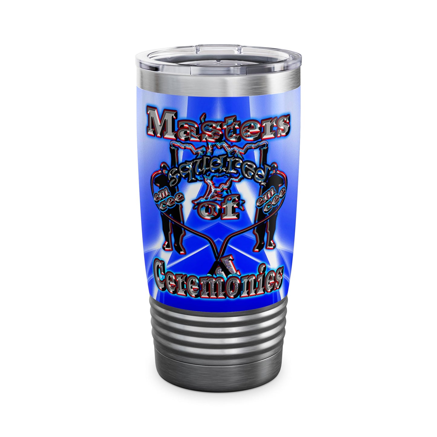 em cee squared - Ringneck Tumbler, 20oz (blue-white wave)