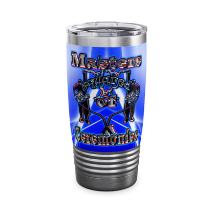 em cee squared - Ringneck Tumbler, 20oz (blue-white wave)