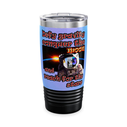 defy conquer reach - Ringneck Tumbler, 20oz (light blue-purple wave)