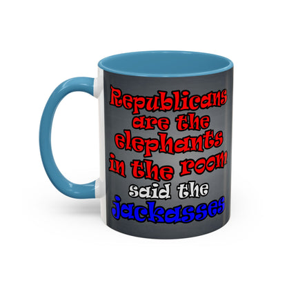 donkeys and elephants - Accent Mug (grey-light grey)