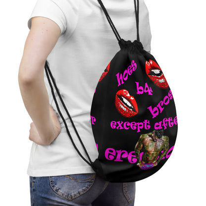 hoes b4 bros - Drawstring Bag (black)