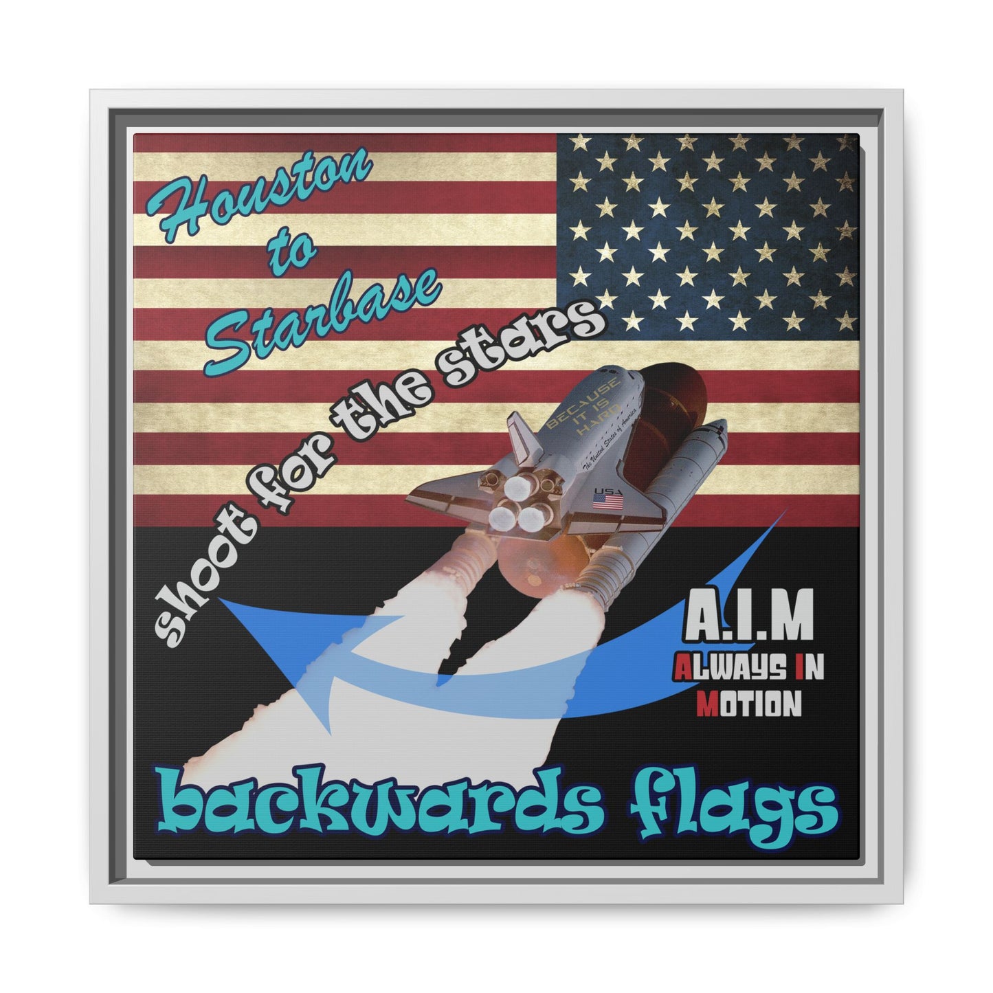 shoot for the stars - framed canvas art (black)