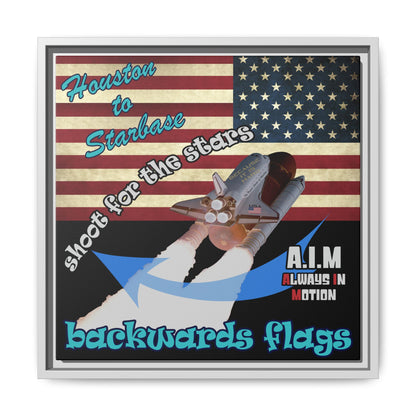 shoot for the stars - framed canvas art (black)
