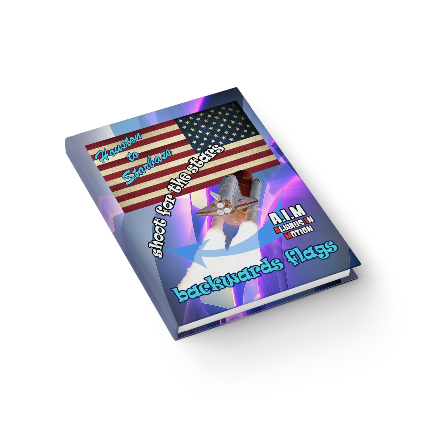 shoot for the stars - journal-blank (grey-pink wave)