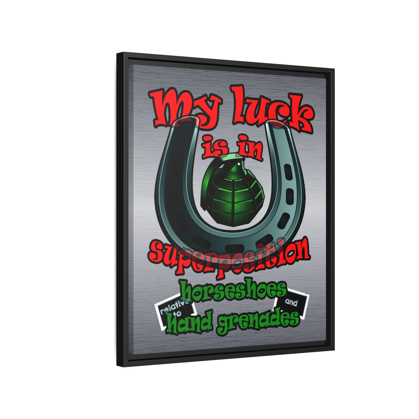 my luck - framed canvas art (brushed nickel)