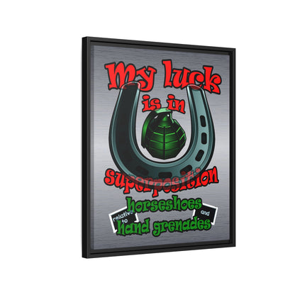my luck - framed canvas art (brushed nickel)