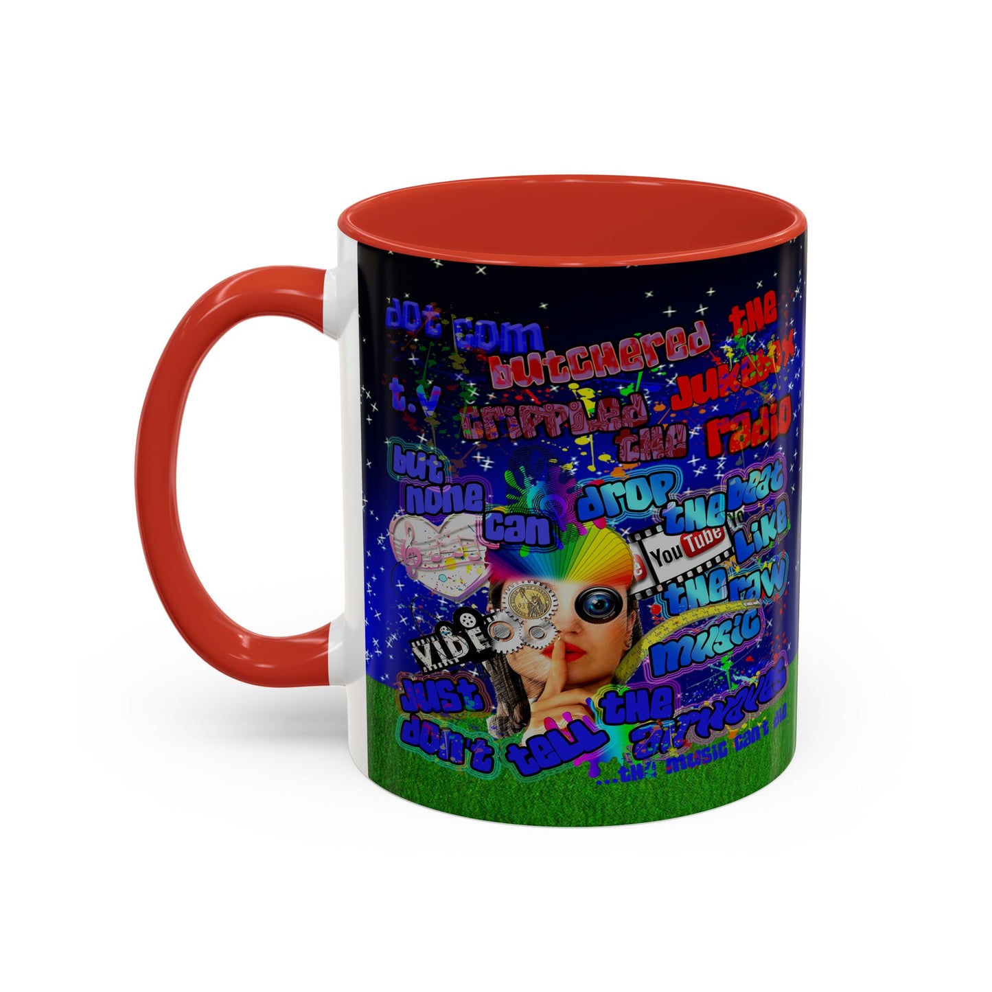 drop the beat - Accent Mug ('snoops' background)