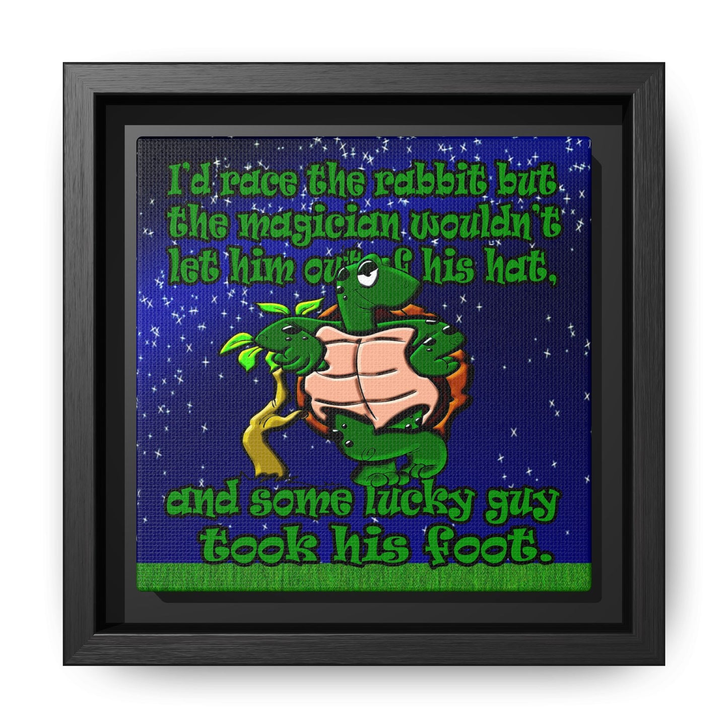 turtle race - framed canvas art ('snoops' background)