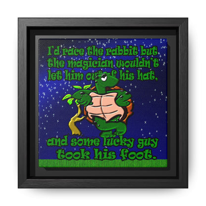 turtle race - framed canvas art ('snoops' background)