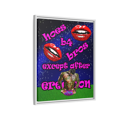 hoes b4 bros - framed canvas art ('snoops' background)