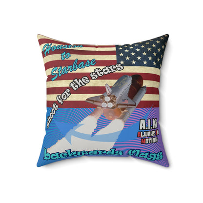 shoot for the stars - Faux Suede Square Pillow - (light blue-purple wave)