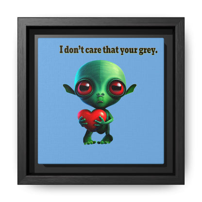 I don't care that your grey - framed canvas art (light blue)