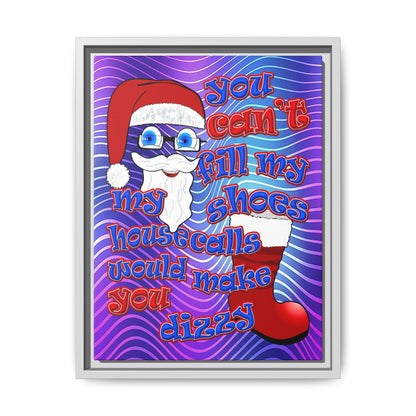 santa's shoes - framed canvas art (purple wave)