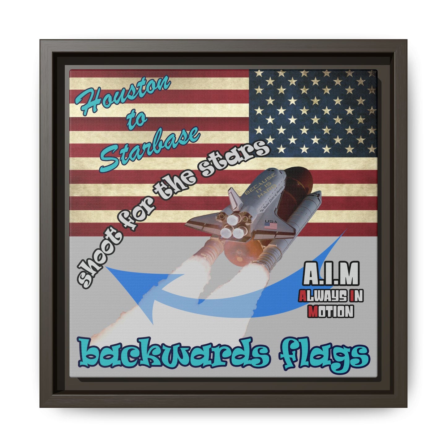 shoot for the stars - framed canvas art (light grey)