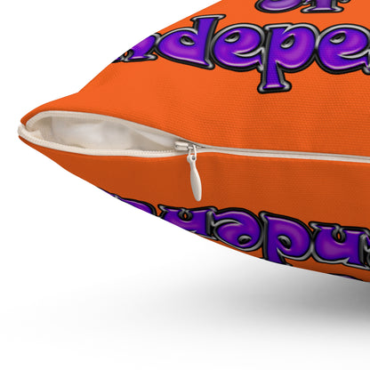 declaration of the independents - Spun Polyester Square Pillow - (orange)