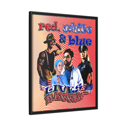 rw&b lives matter - framed canvas art (yellow-orange wave)