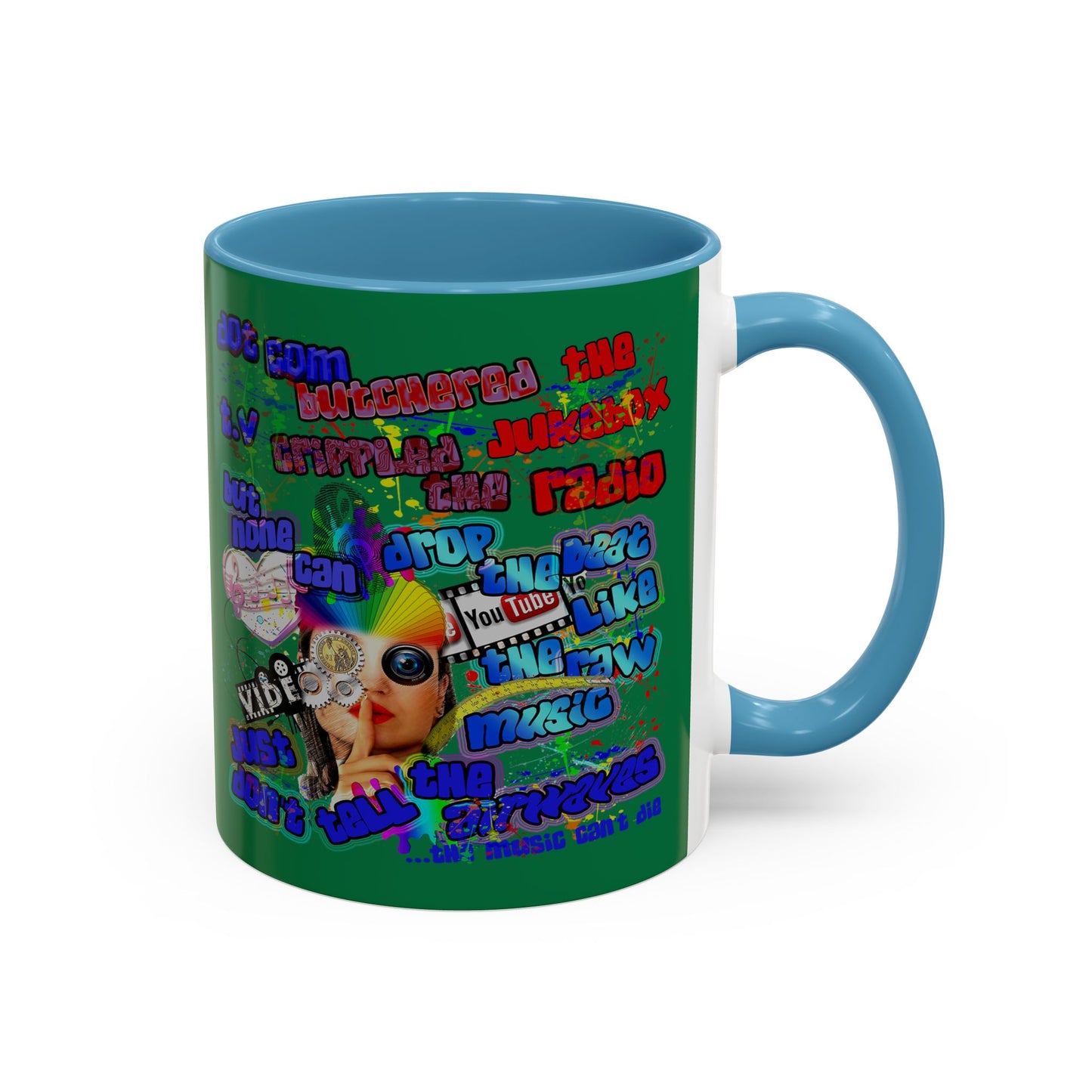 drop the beat - Accent Mug (dark green)