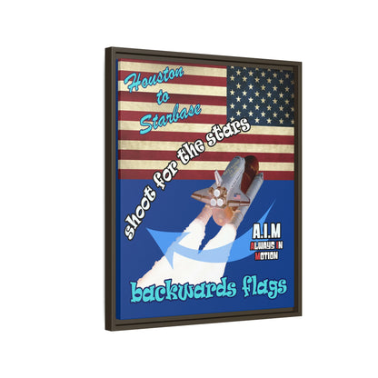 shoot for the stars - framed canvas art (dark blue)