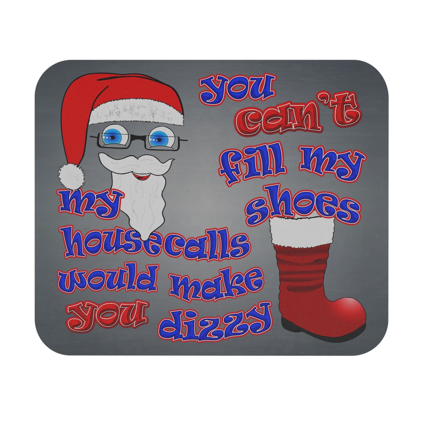 santa's shoes - Mouse Pad (Rectangle) (grey-light grey)