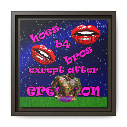 hoes b4 bros - framed canvas art ('snoops' background)