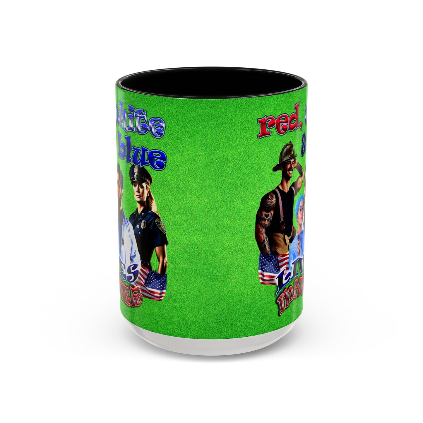 rw&b lives matter - Accent Mug (green turf)