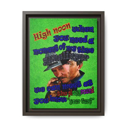 high noon - framed canvas art (green turf)