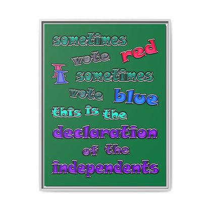 declaration of the independents - framed canvas art (dark green)