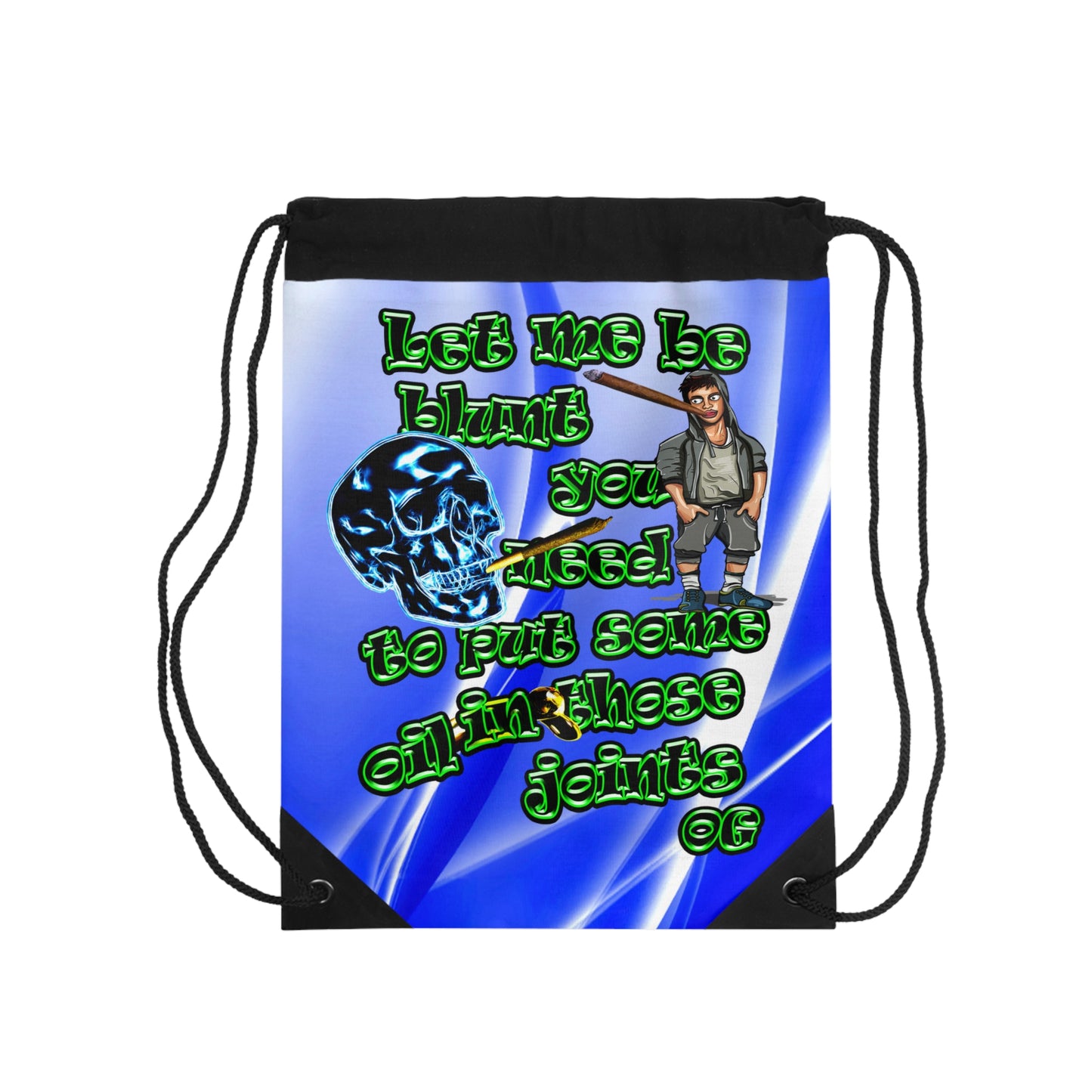 og - Drawstring Bag (blue-white wave)