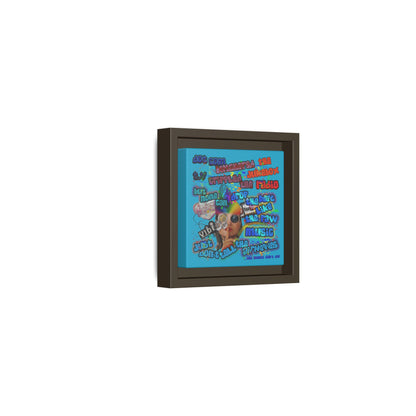 drop the beat - framed canvas art (turquoise)
