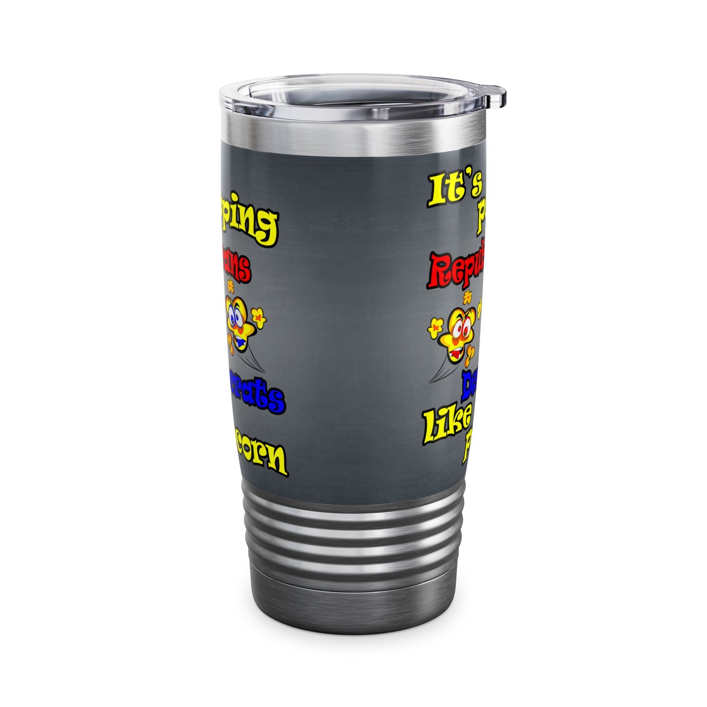 popping like popcorn - Ringneck Tumbler, 20oz (grey-light grey)