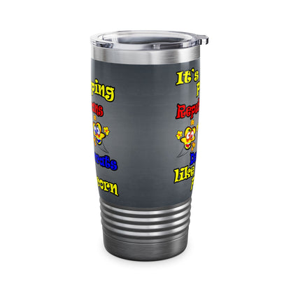 popping like popcorn - Ringneck Tumbler, 20oz (grey-light grey)