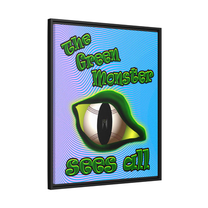 green monster - framed canvas art (light blue-purple wave)