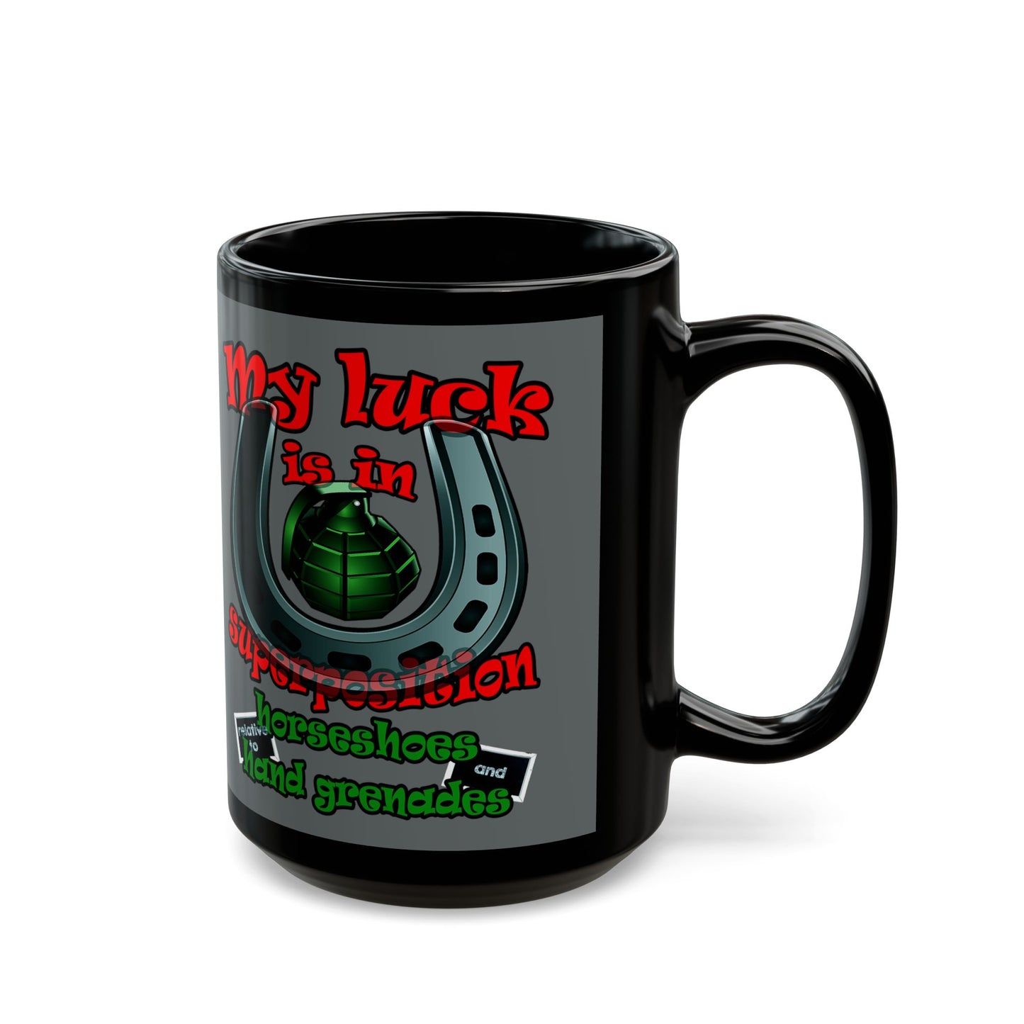 my luck - Black Mug (dark grey)