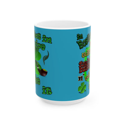 celtics logo - White Mug (turquoise)