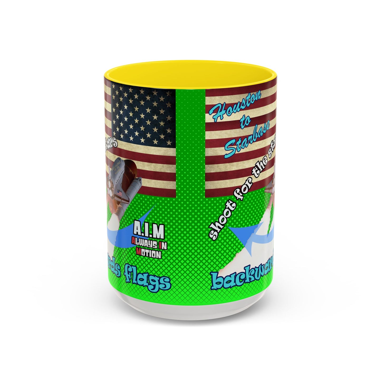 shoot for the stars - Accent Mug (logo green)