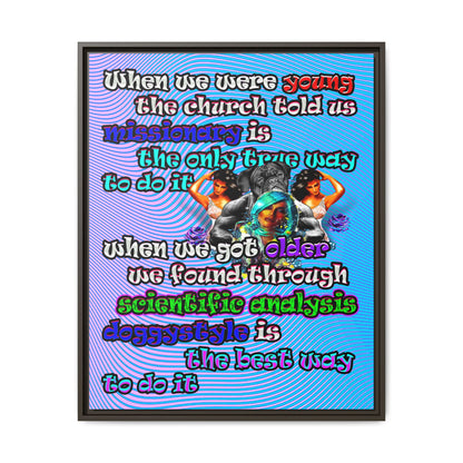 doggystyle - framed canvas art (light blue-purple wave)