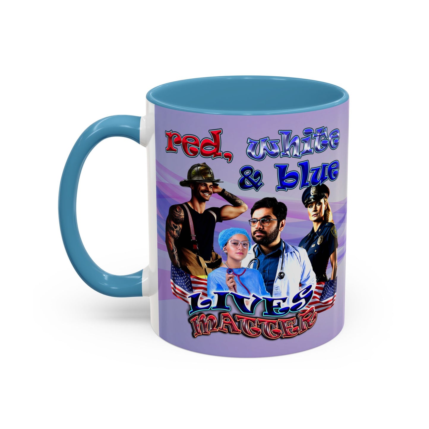 rw&b lives matter - Accent Mug (light blue-pink wave)
