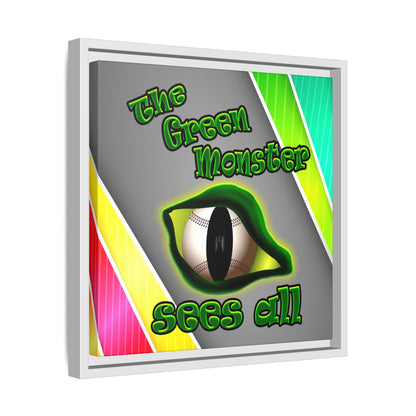green monster - framed canvas art (rainbow split)