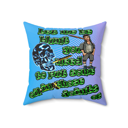 og - Faux Suede Square Pillow - (light blue-purple wave)