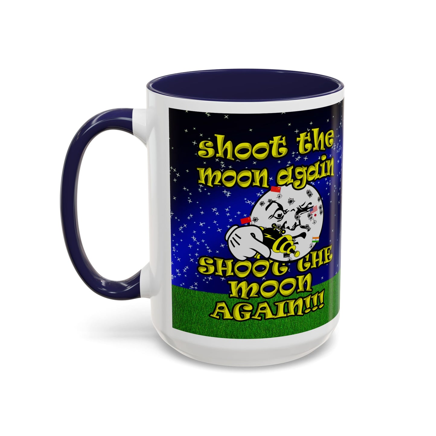 shoot the moon again - Accent Mug ('snoops' background)