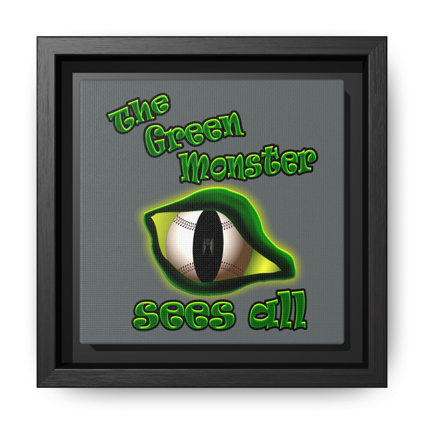 green monster - framed canvas art (dark grey)