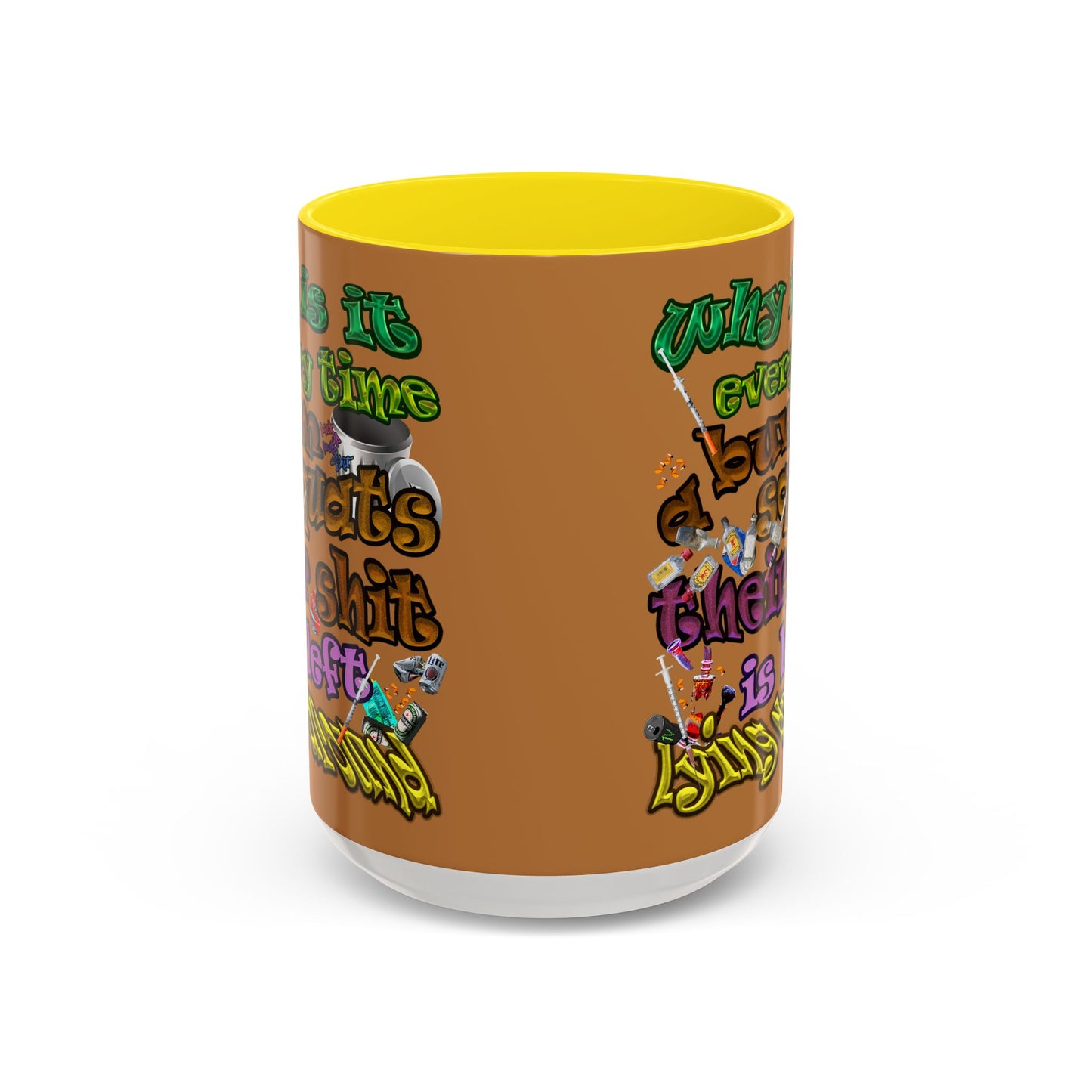 the bum's shit - Accent Mug (light brown)